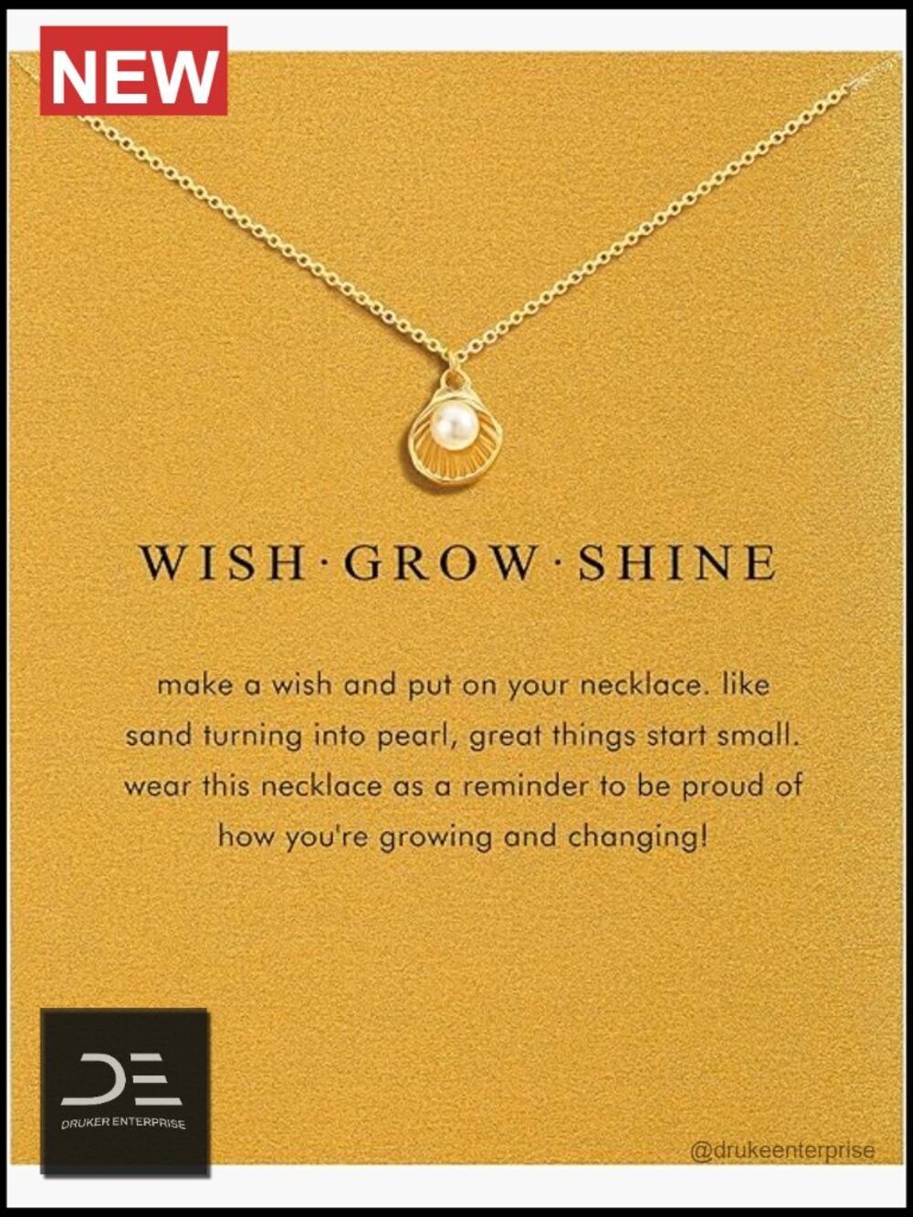 14K Gold Plated Pendant Necklace, Dainty Charm Good Luck Inspirational Gift